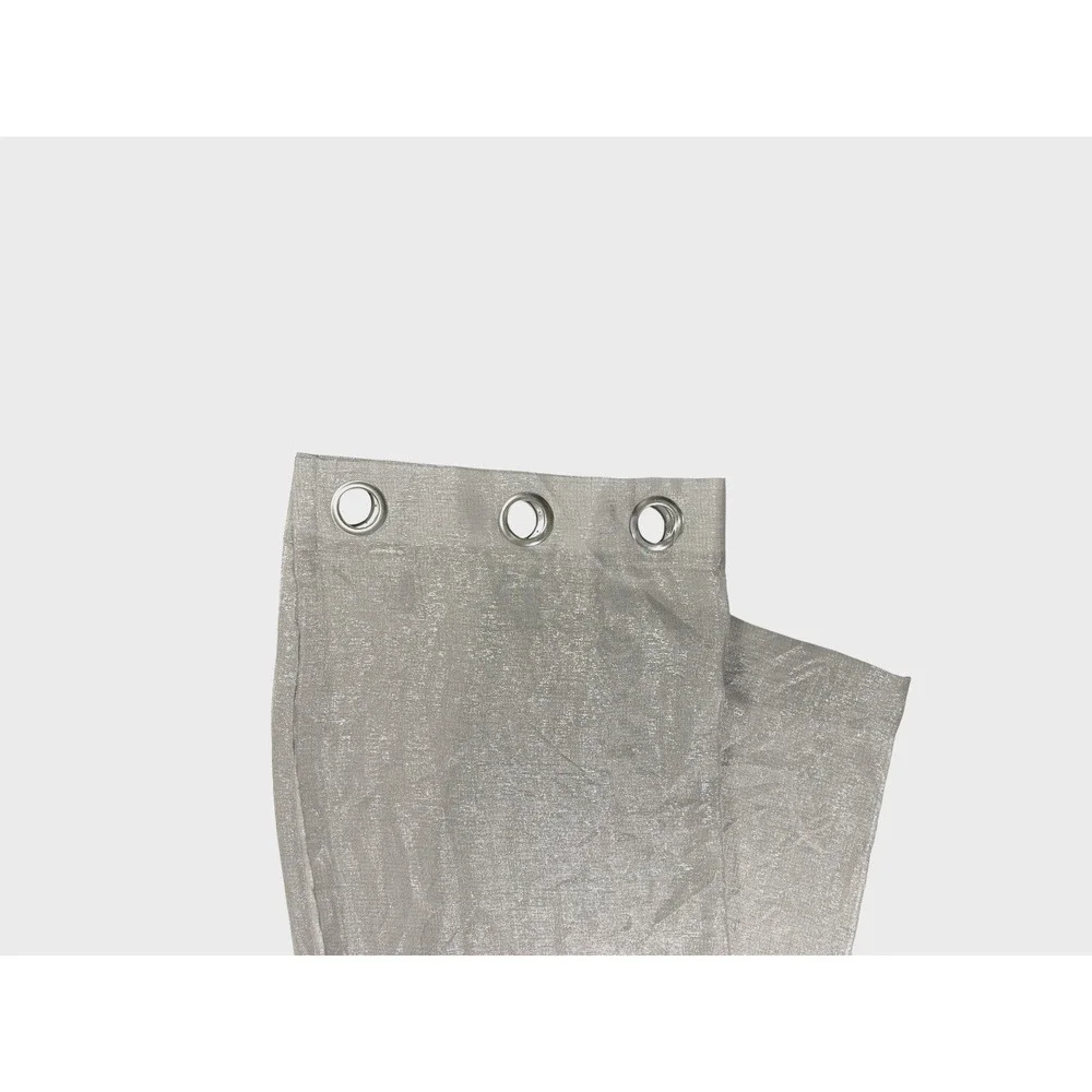 1 Single Silver Curtain Panel Metallic Drape With Grommets 84 Sheer Gray Shimmer